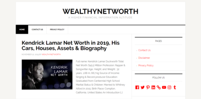 Wealthy Net Worth Website Image